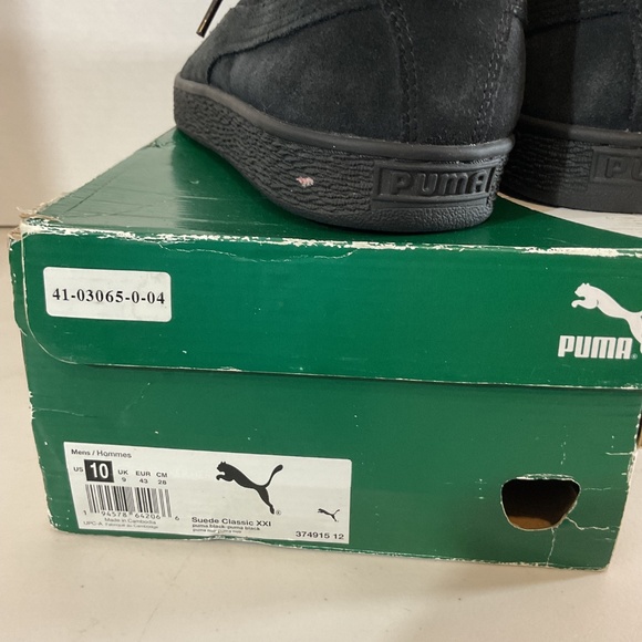 Puma Men's Black Suede Classic XXI Shoes Size 10 - Picture 2 of 12